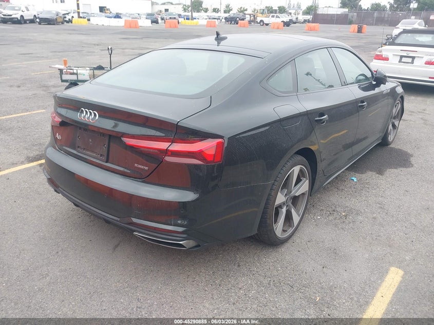 2021 Audi A5 VIN WAUFACF51MA045389 IAAI salvage auction — LEFT FRONT, Salvage Title, sold $9,200 on 2026-07-13 (photo 4)