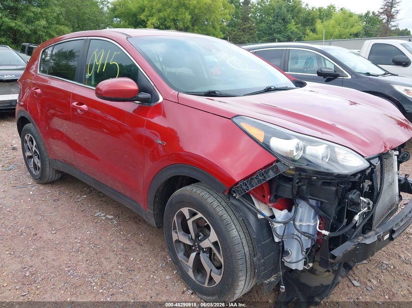 2021 Kia Sportage VIN KNDPMCAC0M7896052 IAAI salvage auction — FRONT END, Salvage Title, sold $2,450 on 2026-07-15 (photo 1)
