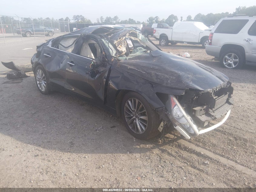 2021 Infiniti Q50 VIN JN1EV7BR0MM756215 IAAI salvage auction — ROLLOVER, Salvage Title, sold $450 on 2026-07-08 (photo 1)