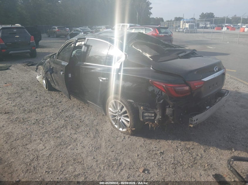 2021 Infiniti Q50 VIN JN1EV7BR0MM756215 IAAI salvage auction — ROLLOVER, Salvage Title, sold $450 on 2026-07-08 (photo 3)