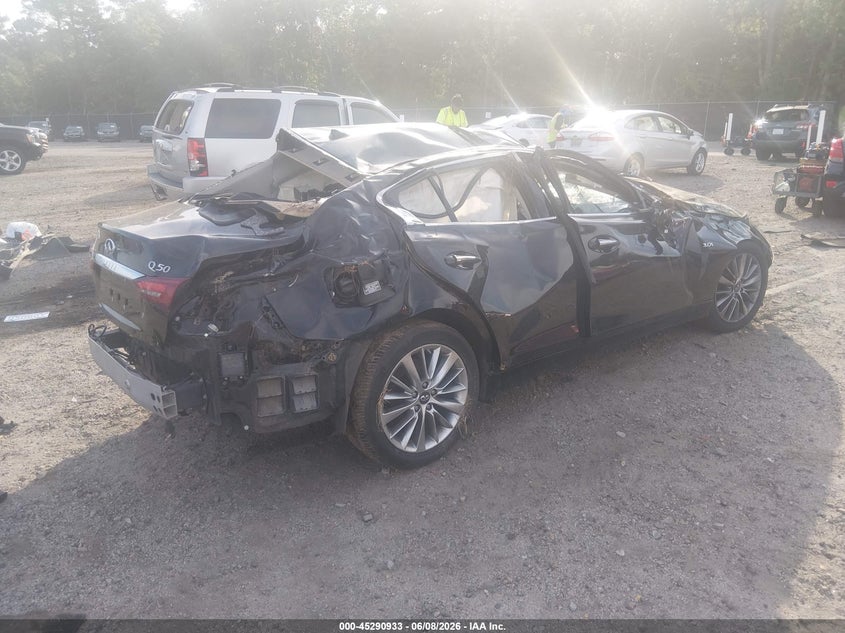 2021 Infiniti Q50 VIN JN1EV7BR0MM756215 IAAI salvage auction — ROLLOVER, Salvage Title, sold $450 on 2026-07-08 (photo 4)