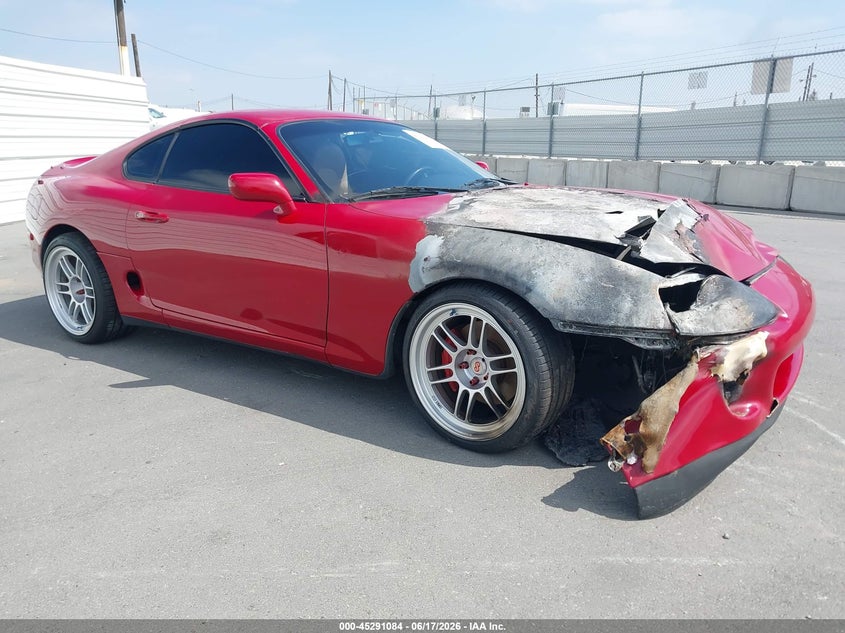 1993 Toyota Supra VIN JT2JA81J2P0005016 IAAI salvage auction — EXTERIOR BURN, Non-Repairable (California), sold $20,200 on 2026-08-05 (photo 1)