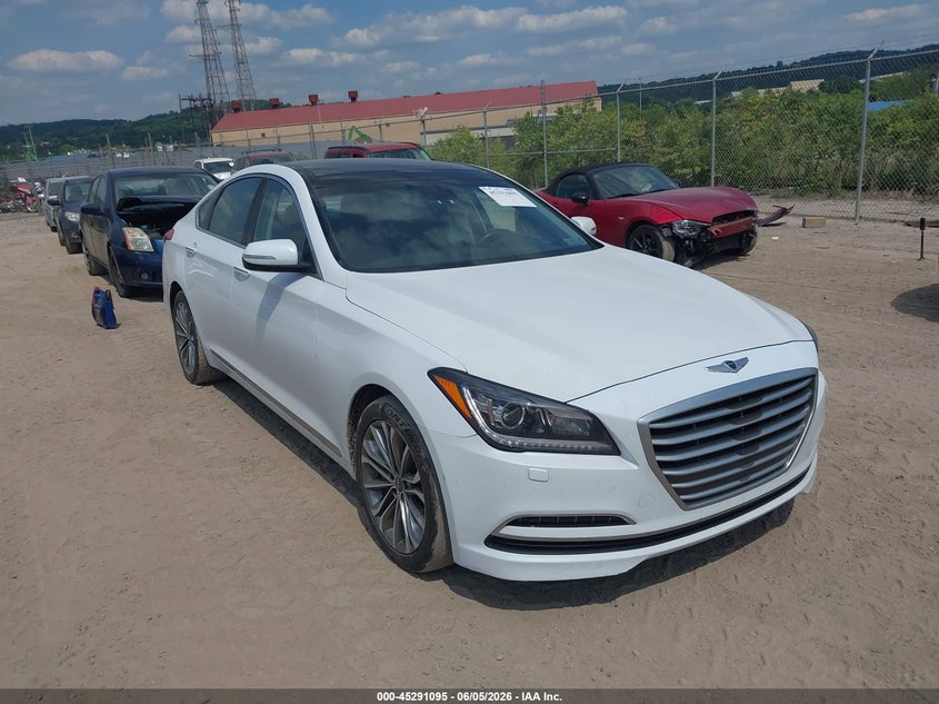 2015 Hyundai Genesis VIN KMHGN4JE9FU018124 IAAI salvage auction — SIDE, Salvage Title, sold $2,850 on 2026-07-24 (photo 1)