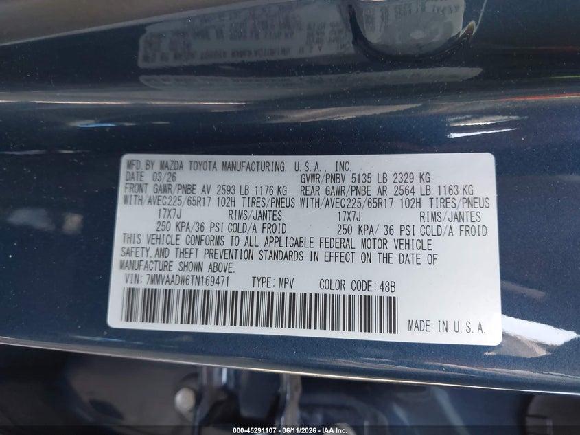 2026 Mazda Cx-50 VIN 7MMVAADW6TN169471 IAAI salvage auction — FRONT END, Salvage (Virginia), sold $4,300 on 2026-07-24 (photo 9)