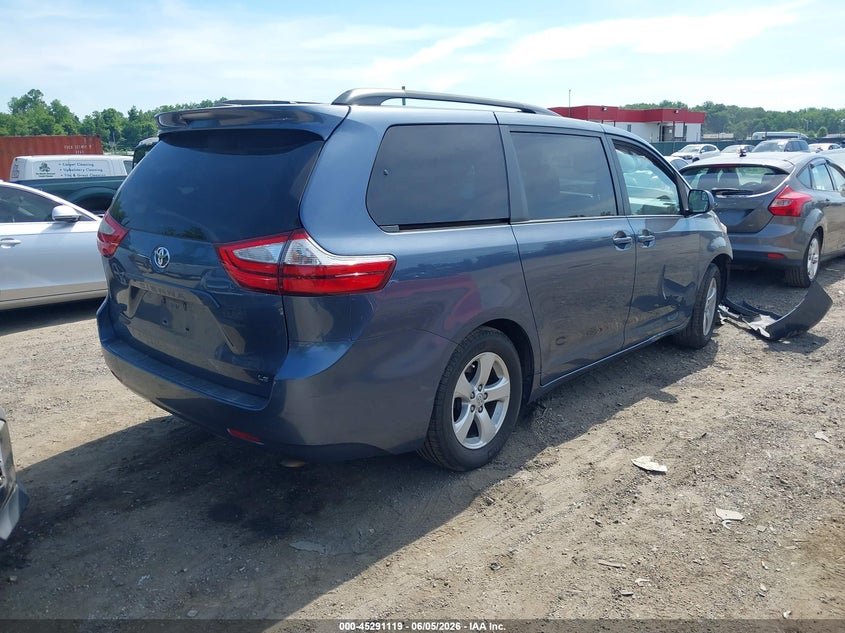 2015 Toyota Sienna VIN 5TDKK3DCXFS570098 IAAI salvage auction — FRONT END, Salvage Title, sold $1,400 on 2026-07-16 (photo 4)