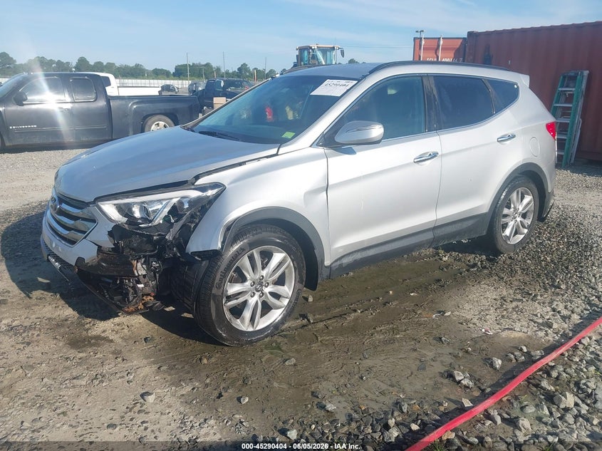 2013 Hyundai Santa fe VIN 5XYZU3LA7DG091981 IAAI salvage auction — FRONT & REAR, Salvage Title, sold $425 on 2026-07-30 (photo 2)