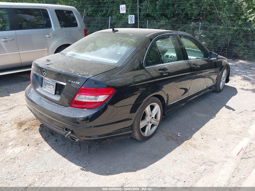 2011 Mercedes-benz C class VIN WDDGF8BB1BF541025 IAAI salvage auction — FRONT END, Clear (Indiana), sold $900 on 2026-07-15 (photo 4)