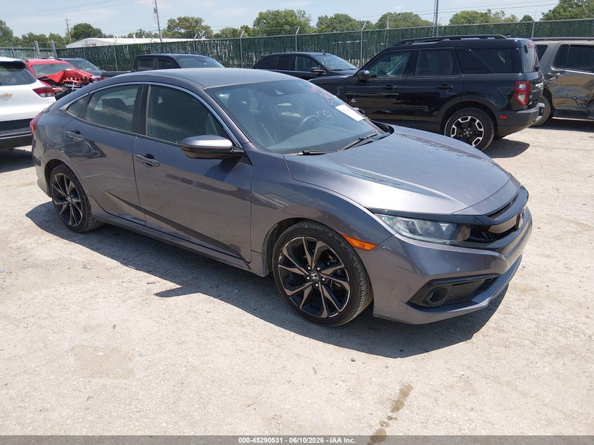2020 Honda Civic VIN 19XFC2F83LE020247 IAAI salvage auction — HAIL, Salvage Title, sold $9,200 on 2026-07-24 (photo 1)