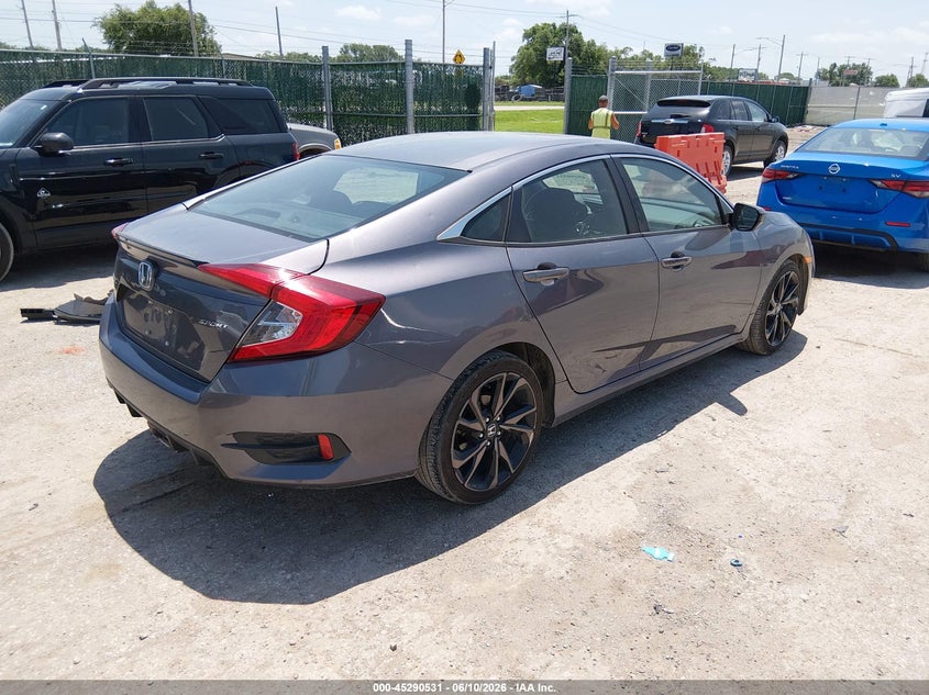 2020 Honda Civic VIN 19XFC2F83LE020247 IAAI salvage auction — HAIL, Salvage Title, sold $9,200 on 2026-07-24 (photo 4)
