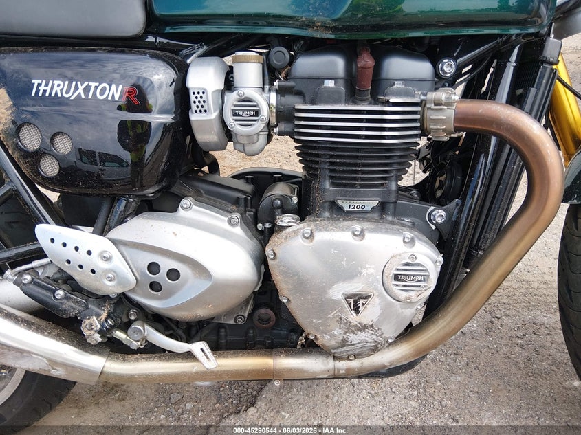 2019 Triumph motorcycle Thruxton VIN SMTD21HF0KT913838 IAAI salvage auction — SIDE, Clear (Oklahoma), sold $2,350 on 2026-07-28 (photo 8)