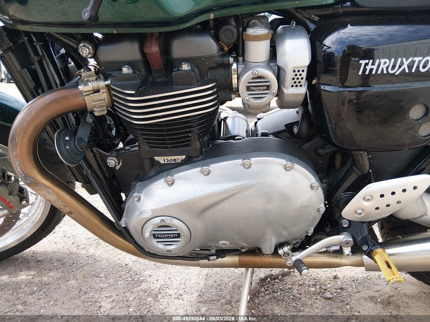 2019 Triumph motorcycle Thruxton VIN SMTD21HF0KT913838 IAAI salvage auction — SIDE, Clear (Oklahoma), sold $2,350 on 2026-07-28 (photo 9)