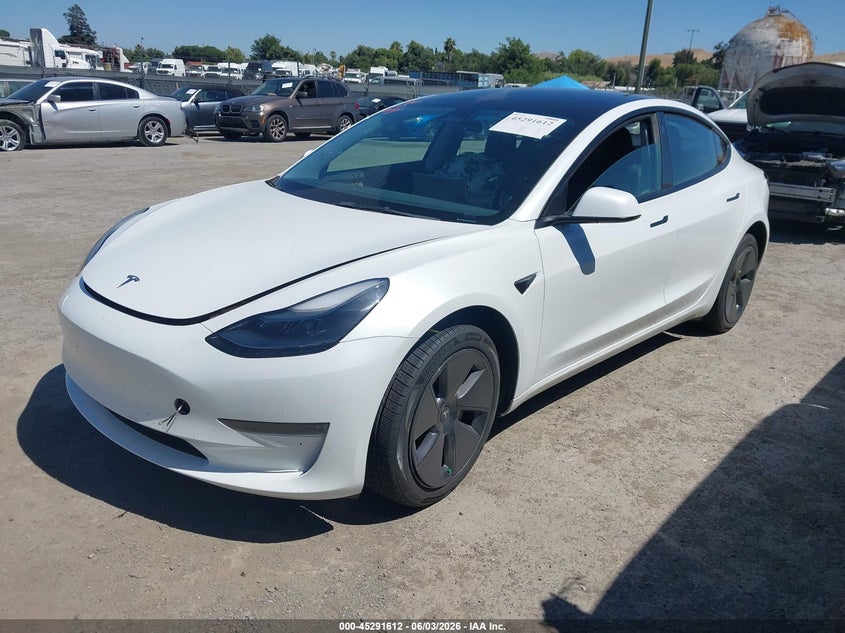2023 Tesla Model 3 VIN 5YJ3E1EA3PF400216 IAAI salvage auction — REAR END, Salvage Title, sold $8,800 on 2026-07-16 (photo 2)