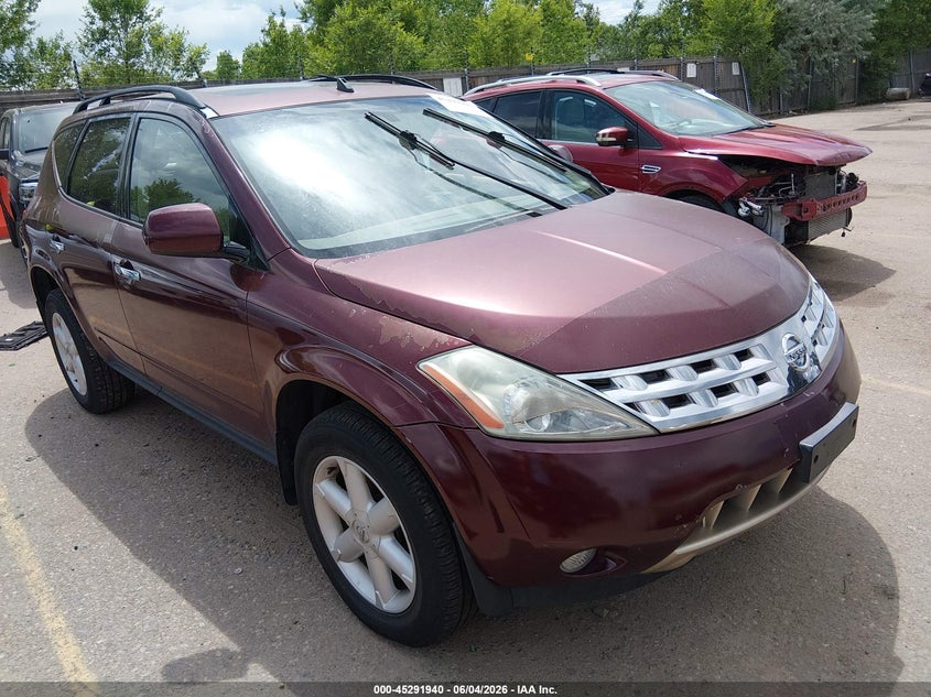 2005 Nissan Murano VIN JN8AZ08W15W416375 IAAI salvage auction — NORMAL WEAR, Clear (Colorado), sold $325 on 2026-07-14 (photo 1)