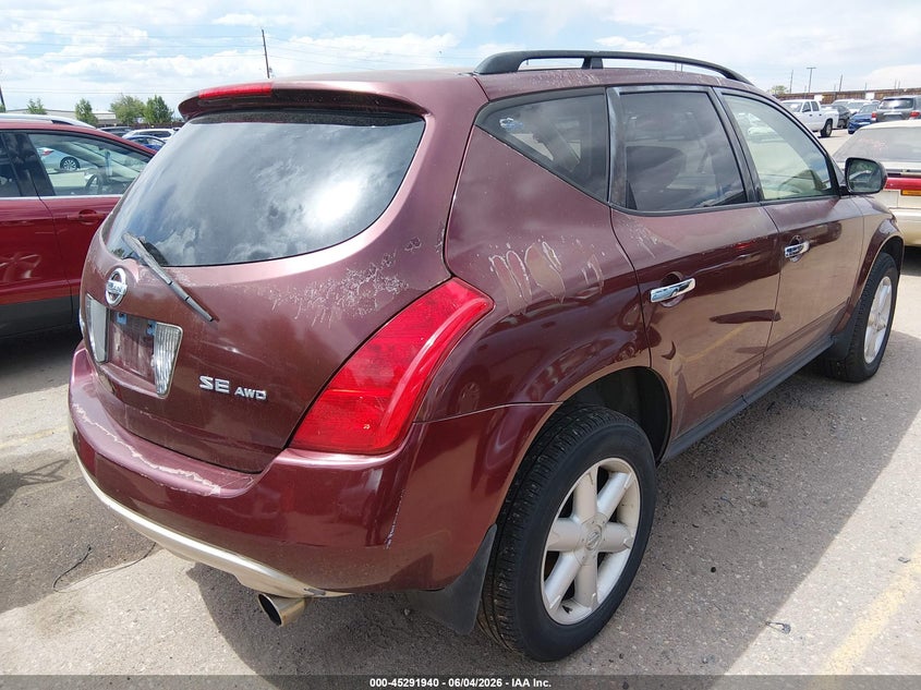 2005 Nissan Murano VIN JN8AZ08W15W416375 IAAI salvage auction — NORMAL WEAR, Clear (Colorado), sold $325 on 2026-07-14 (photo 4)