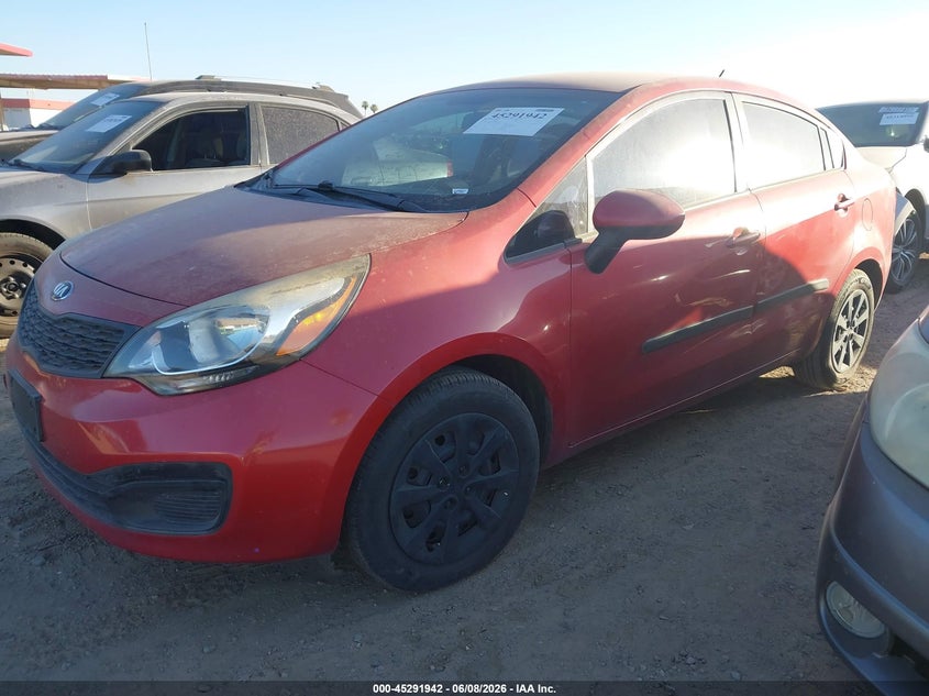 2014 Kia Rio VIN KNADM4A34E6358371 IAAI salvage auction — NORMAL WEAR, Salvage Title, sold $25 on 2026-07-28 (photo 2)