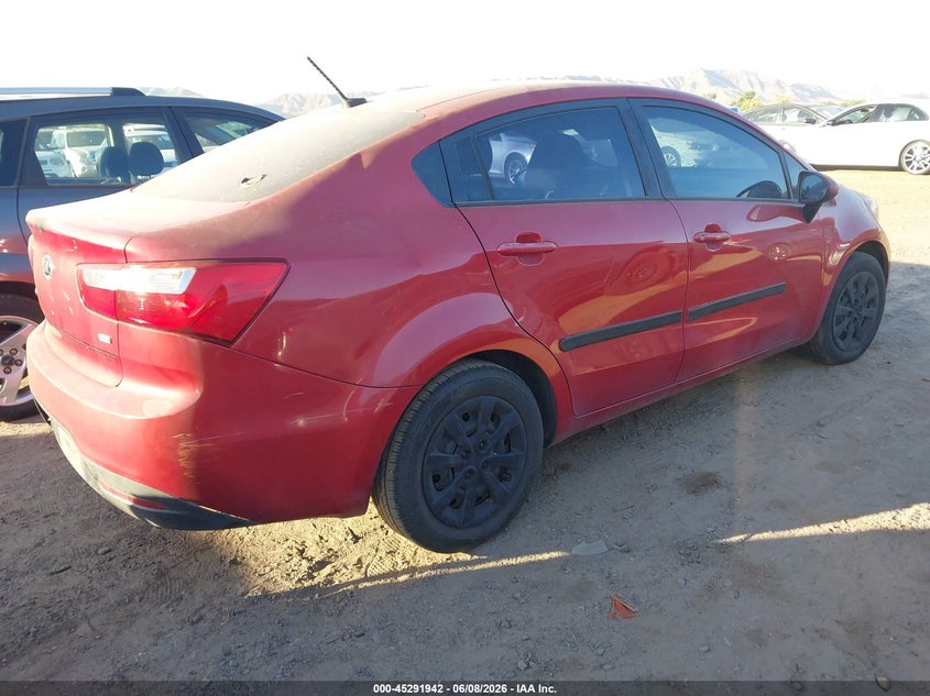 2014 Kia Rio VIN KNADM4A34E6358371 IAAI salvage auction — NORMAL WEAR, Salvage Title, sold $25 on 2026-07-28 (photo 4)