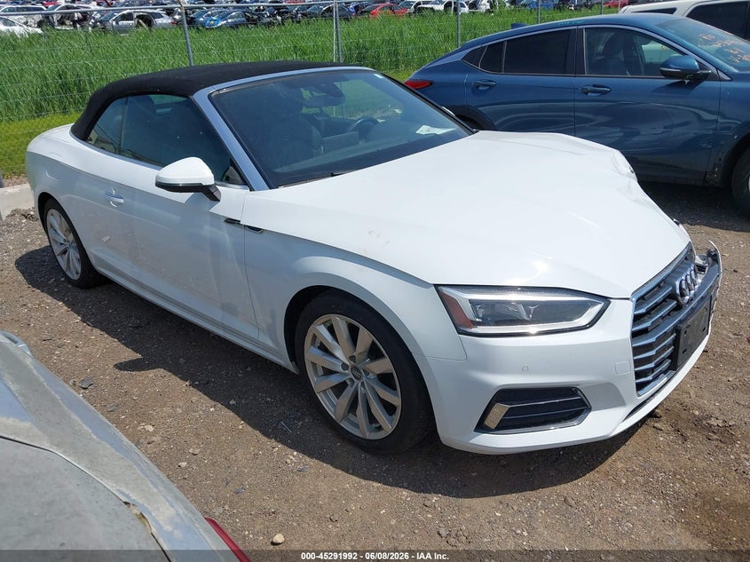 2018 Audi A5 VIN WAU2NGF53JN001831 IAAI salvage auction — LEFT FRONT, Salvage Title, sold $4,300 on 2026-07-09 (photo 1)