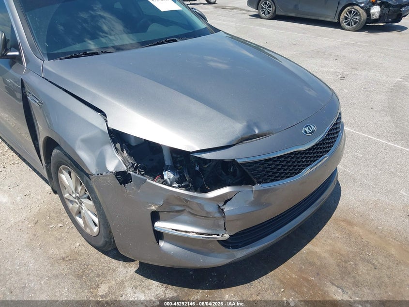 2016 Kia Optima VIN 5XXGT4L3XGG026195 IAAI salvage auction — FRONT END, Salvage Title, sold $450 on 2026-07-23 (photo 6)