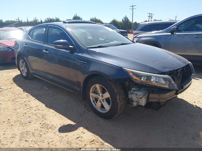 2015 Kia Optima VIN 5XXGM4A74FG481304 IAAI salvage auction — FRONT END, Salvage Title, sold $1,325 on 2026-07-20 (photo 1)