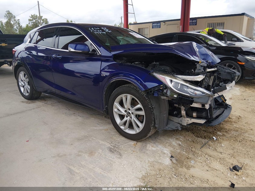 2018 Infiniti Qx30 VIN SJKCH5CP9JA055681 IAAI salvage auction — FRONT END, Salvage Title, sold $325 on 2026-07-14 (photo 1)