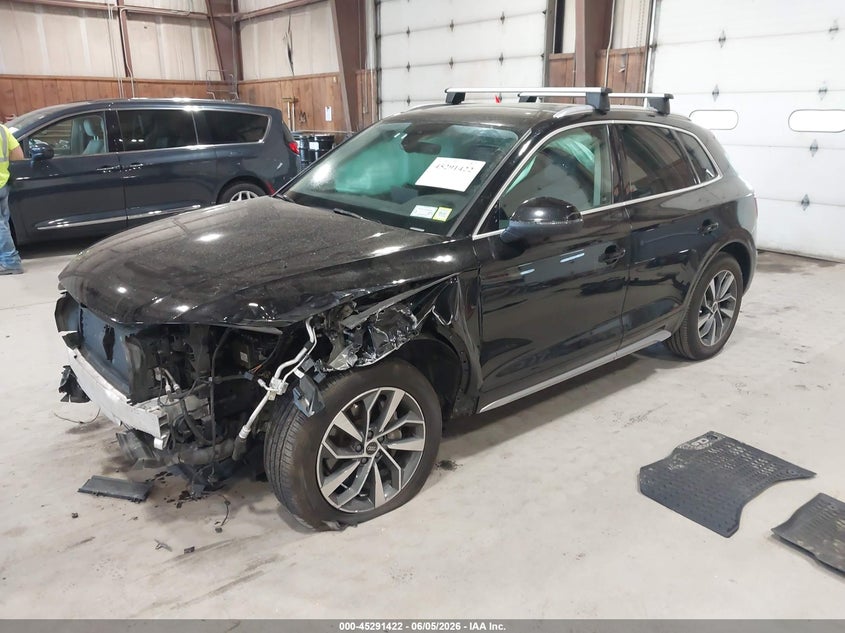 2021 Audi Q5 VIN WA1BAAFY3M2041039 IAAI salvage auction — FRONT END, Salvage Title, sold $9,300 on 2026-07-15 (photo 2)