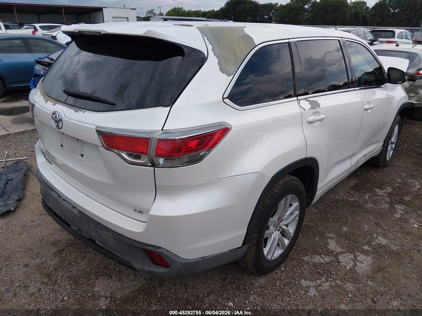 2015 Toyota Highlander VIN 5TDZARFH1FS011925 IAAI salvage auction — FRONT END, Salvage Title, sold $5,500 on 2026-07-28 (photo 4)