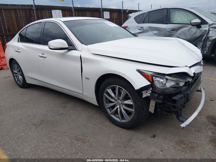 2016 Infiniti Q50 VIN JN1EV7AR8GM341522 IAAI salvage auction — FRONT END, Clear (Wyoming), sold $1,350 on 2026-09-02 (photo 1)