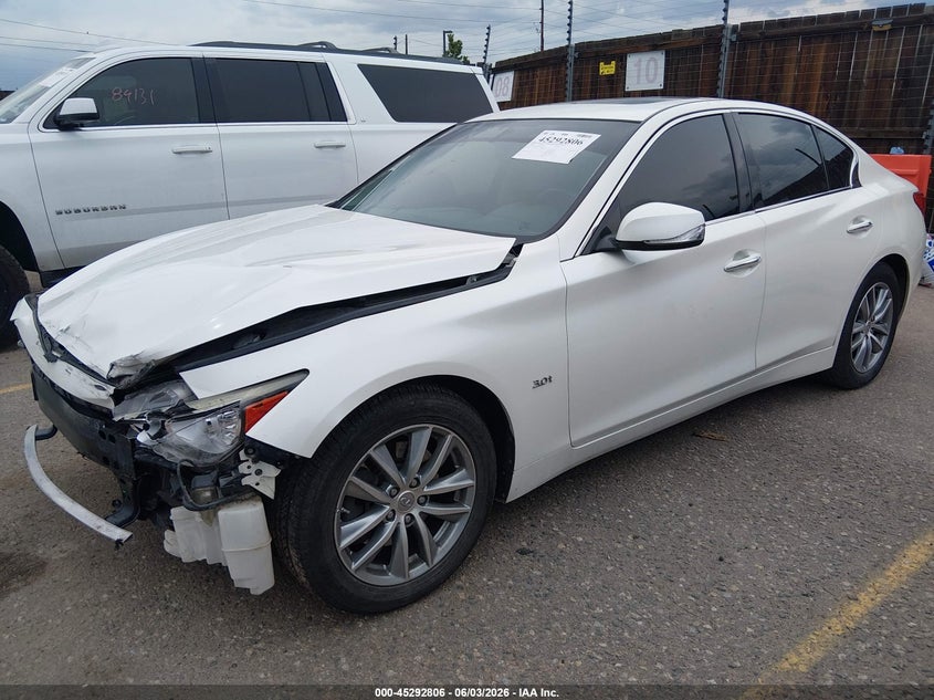 2016 Infiniti Q50 VIN JN1EV7AR8GM341522 IAAI salvage auction — FRONT END, Clear (Wyoming), sold $1,350 on 2026-09-02 (photo 2)