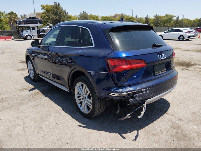 2018 Audi Q5 VIN WA1BNAFY5J2113150 IAAI salvage auction — LEFT REAR, Salvage (California), sold $4,050 on 2026-07-29 (photo 3)