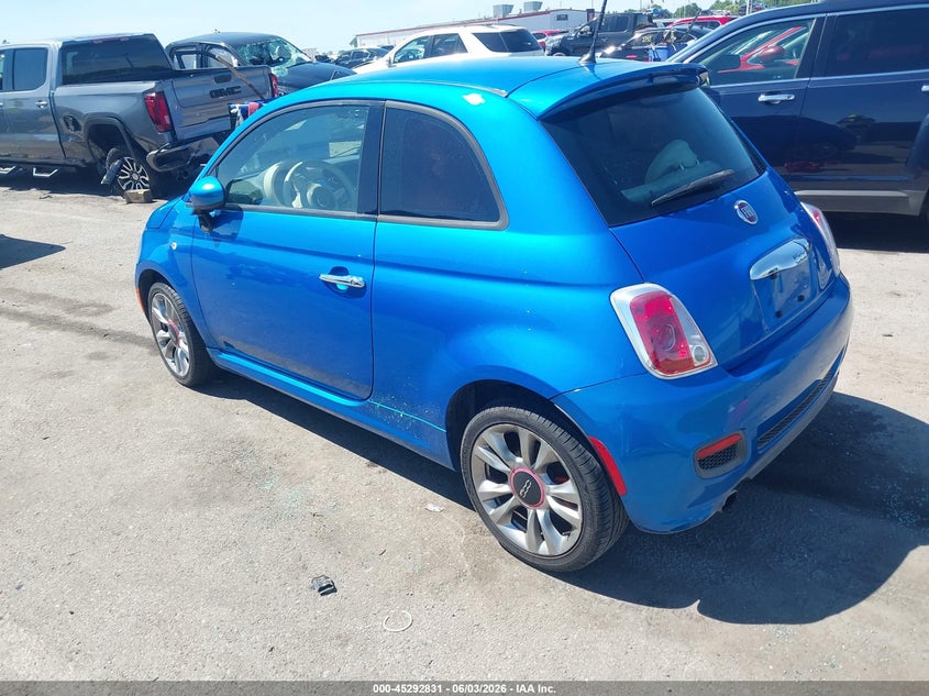 2015 Fiat 500 VIN 3C3CFFBRXFT696246 IAAI salvage auction — SIDE, Wait Title, sold $850 on 2026-10-06 (photo 3)