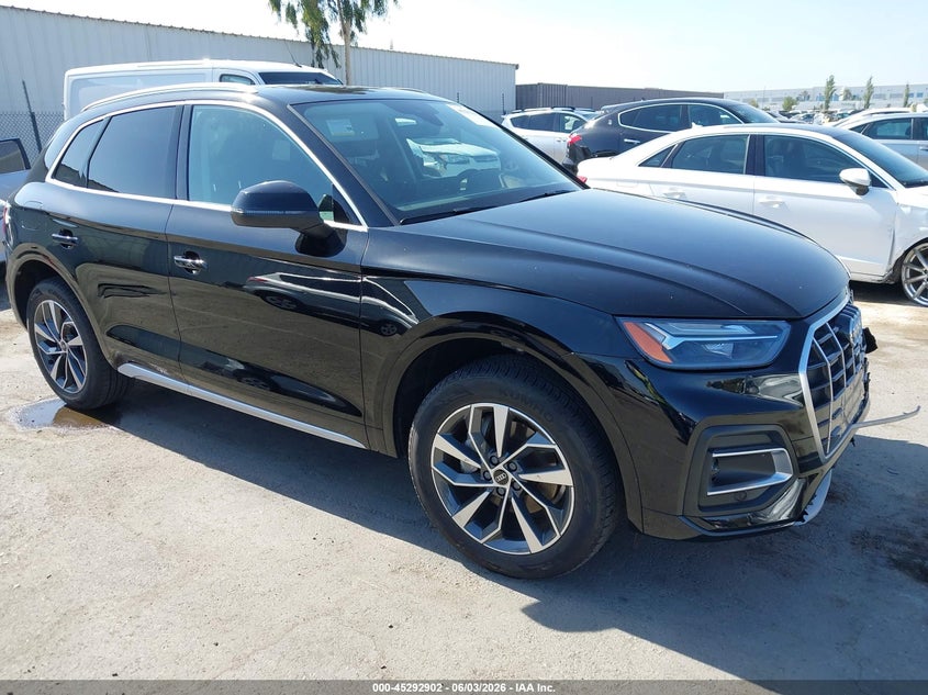 2021 Audi Q5 VIN WA1AAAFY6M2030550 IAAI salvage auction — LEFT FRONT, Salvage Title, sold $11,250 on 2026-07-27 (photo 1)