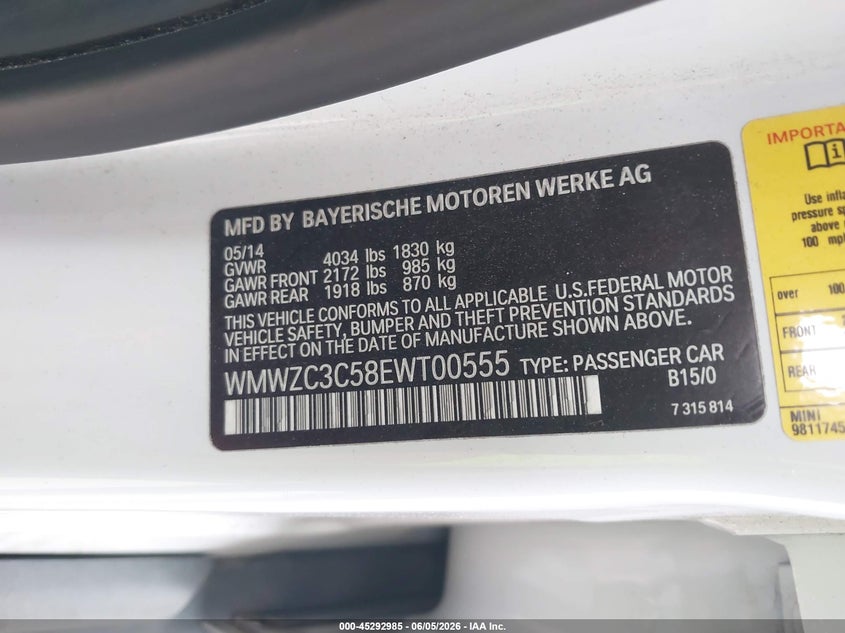 2014 Mini Countryman VIN WMWZC3C58EWT00555 IAAI salvage auction — LEFT SIDE, Salvage Title, sold $2,450 on 2026-07-07 (photo 9)