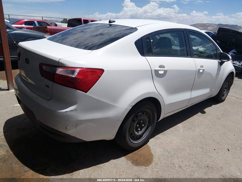 2013 Kia Rio VIN KNADM4A33D6291440 IAAI salvage auction — LEFT FRONT, Salvage Title, sold $200 on 2026-07-22 (photo 4)