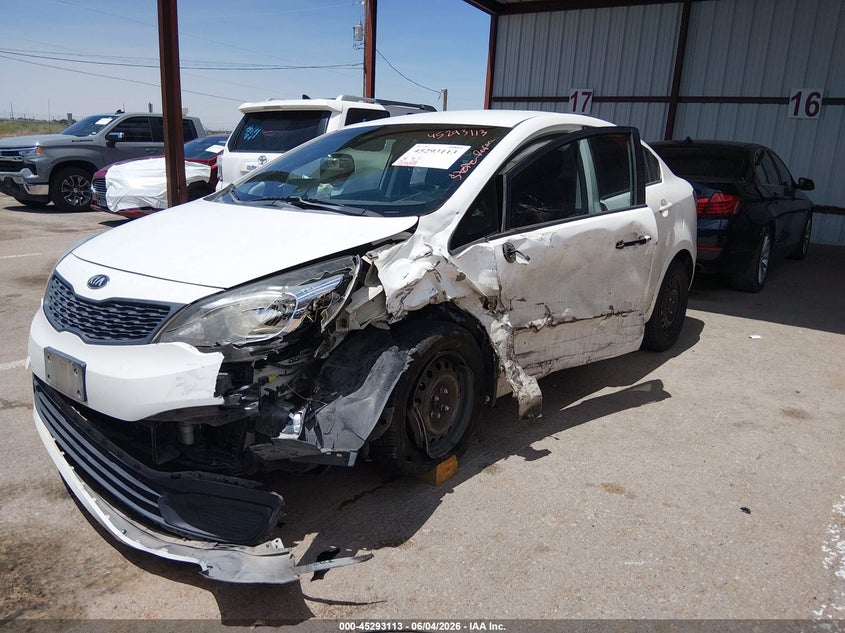 2013 Kia Rio VIN KNADM4A33D6291440 IAAI salvage auction — LEFT FRONT, Salvage Title, sold $200 on 2026-07-22 (photo 6)
