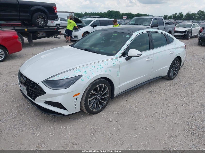2021 Hyundai Sonata VIN 5NPEH4J29MH125951 IAAI salvage auction — HAIL, Salvage Title, sold $8,400 on 2026-07-06 (photo 2)