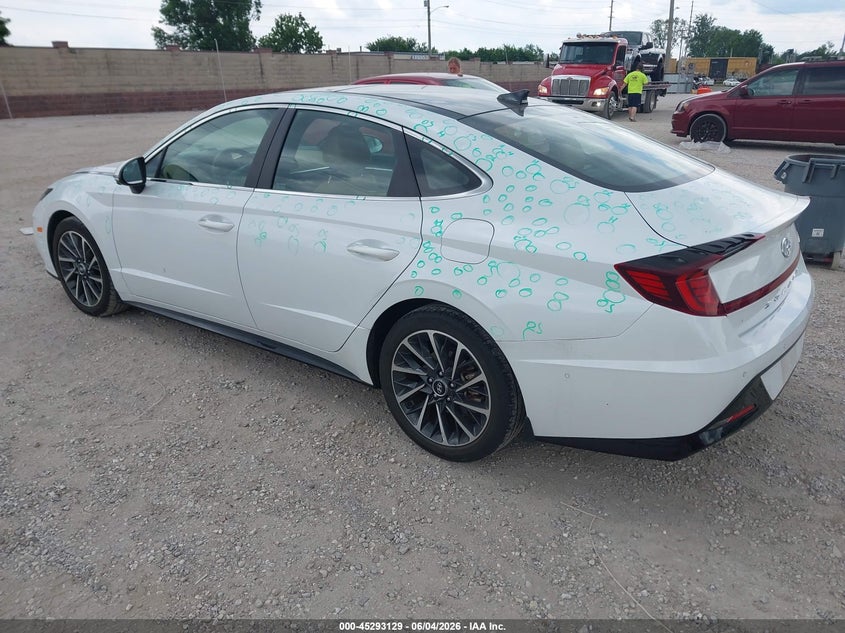 2021 Hyundai Sonata VIN 5NPEH4J29MH125951 IAAI salvage auction — HAIL, Salvage Title, sold $8,400 on 2026-07-06 (photo 3)