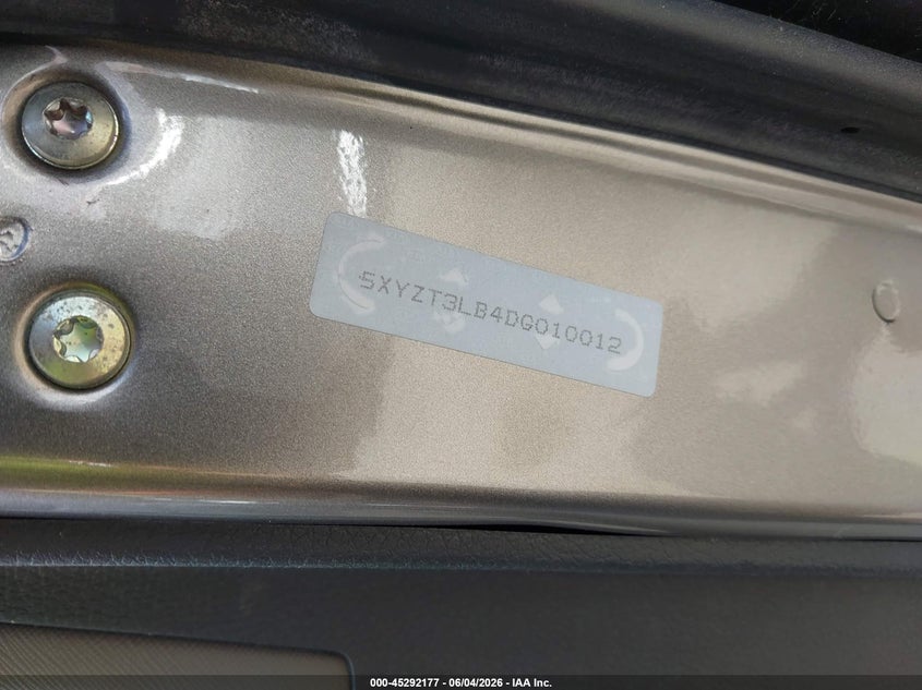 2013 Hyundai Santa fe VIN 5XYZT3LB4DG010012 IAAI salvage auction — BIO HAZARD, Salvage Title, sold $250 on 2026-07-07 (photo 9)