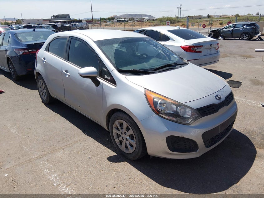 2014 Kia Rio VIN KNADM5A31E6354297 IAAI salvage auction — REAR END, Salvage Title, sold $725 on 2026-07-29 (photo 1)