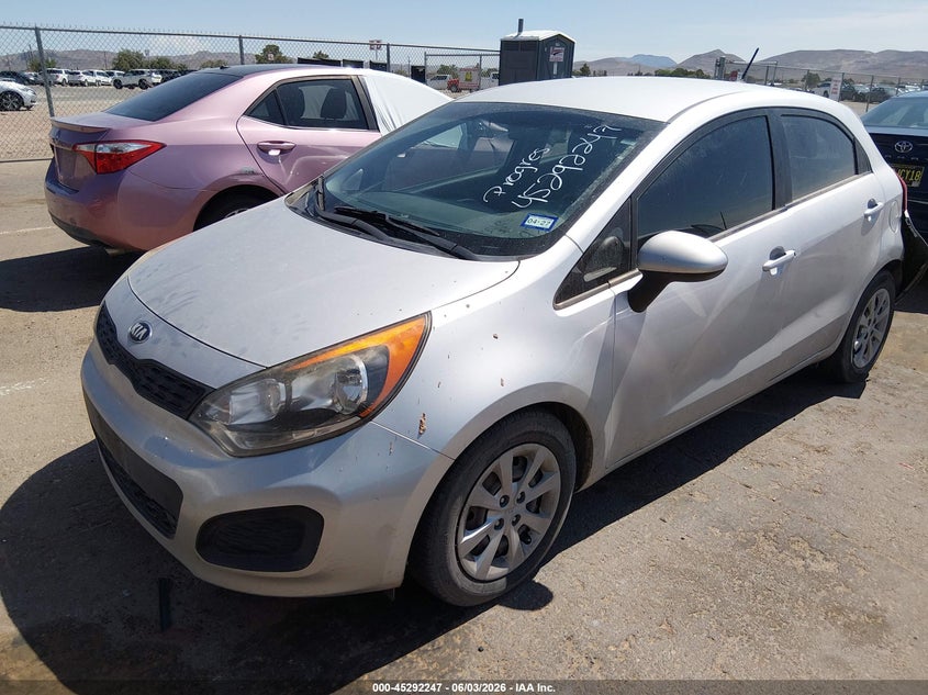 2014 Kia Rio VIN KNADM5A31E6354297 IAAI salvage auction — REAR END, Salvage Title, sold $725 on 2026-07-29 (photo 2)