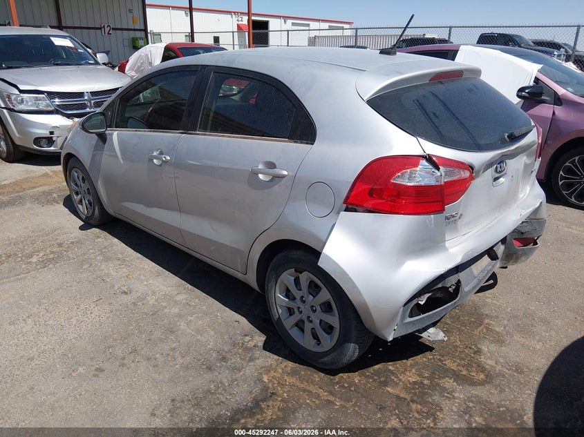 2014 Kia Rio VIN KNADM5A31E6354297 IAAI salvage auction — REAR END, Salvage Title, sold $725 on 2026-07-29 (photo 3)
