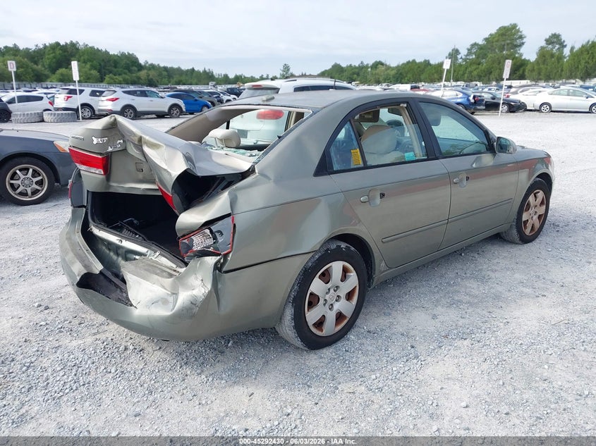 2007 Hyundai Sonata VIN 5NPET46C57H256816 IAAI salvage auction — REAR END, Rebuildable (Florida), sold $475 on 2026-07-16 (photo 4)