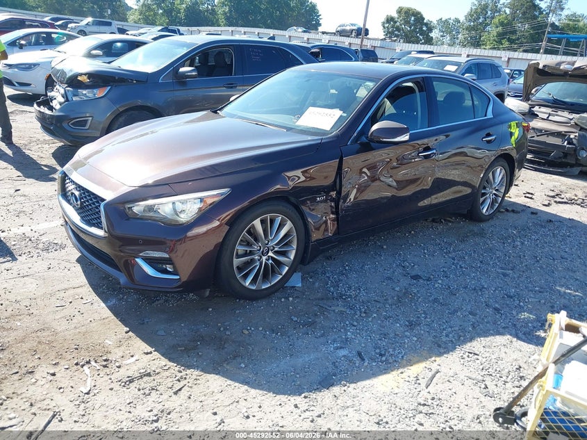 2020 Infiniti Q50 VIN JN1EV7ARXLM250438 IAAI salvage auction — LEFT SIDE, Salvage (Georgia), sold $9,450 on 2026-07-15 (photo 2)