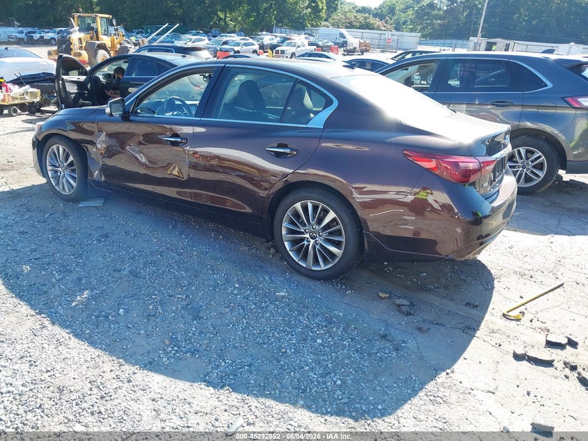 2020 Infiniti Q50 VIN JN1EV7ARXLM250438 IAAI salvage auction — LEFT SIDE, Salvage (Georgia), sold $9,450 on 2026-07-15 (photo 3)