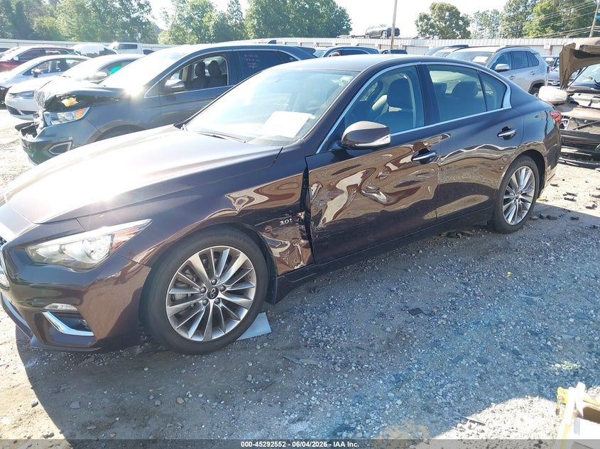 2020 Infiniti Q50 VIN JN1EV7ARXLM250438 IAAI salvage auction — LEFT SIDE, Salvage (Georgia), sold $9,450 on 2026-07-15 (photo 6)