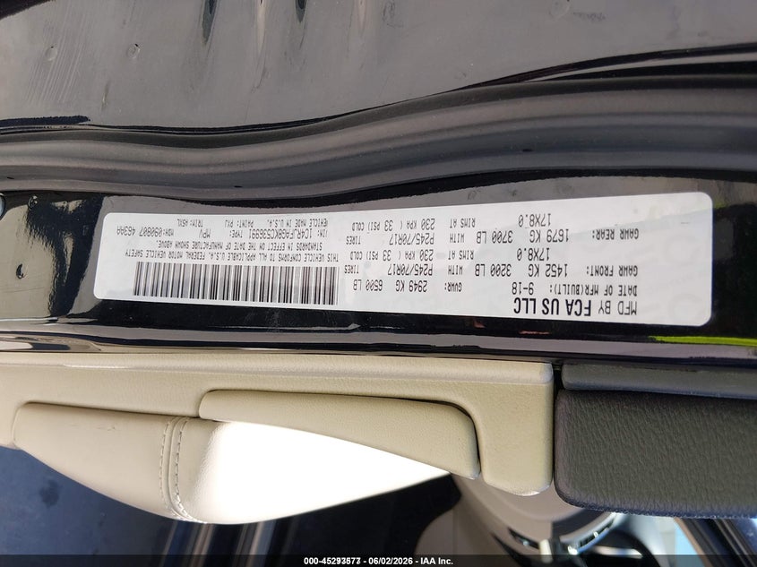 2019 Jeep Grand cherokee VIN 1C4RJFAG8KC536991 IAAI salvage auction — NORMAL WEAR, Sf97 (Wisconsin), sold $11,700 on 2026-07-20 (photo 9)