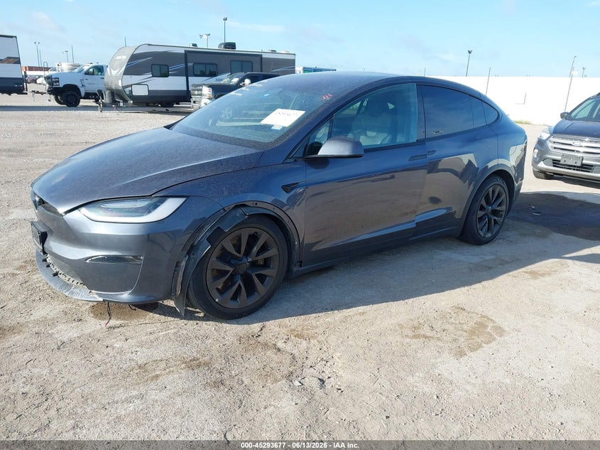2023 Tesla Model x VIN 7SAXCAE54PF386680 IAAI salvage auction — LEFT FRONT, Original (Texas), sold $30,500 on 2026-08-20 (photo 2)