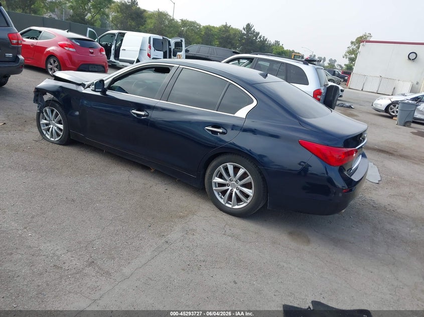 2015 Infiniti Q50 VIN JN1BV7AP5FM354695 IAAI salvage auction — LEFT FRONT, Salvage Title, sold $1,050 on 2026-07-13 (photo 3)