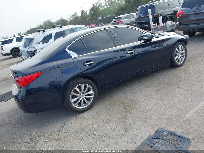 2015 Infiniti Q50 VIN JN1BV7AP5FM354695 IAAI salvage auction — LEFT FRONT, Salvage Title, sold $1,050 on 2026-07-13 (photo 4)