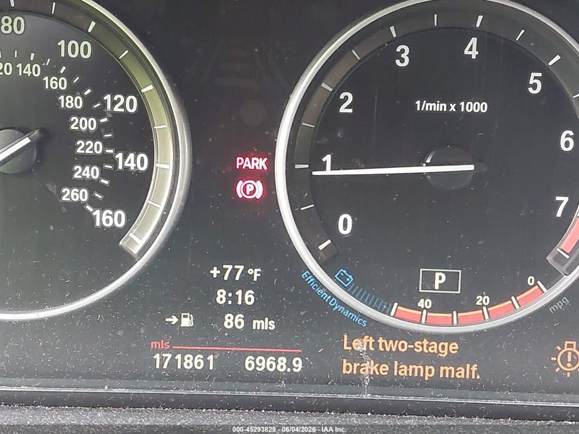 2012 BMW 5er VIN WBAFR7C53CC809329 IAAI salvage auction — REAR END, Salvage Title, sold $1,650 on 2026-07-08 (photo 7)