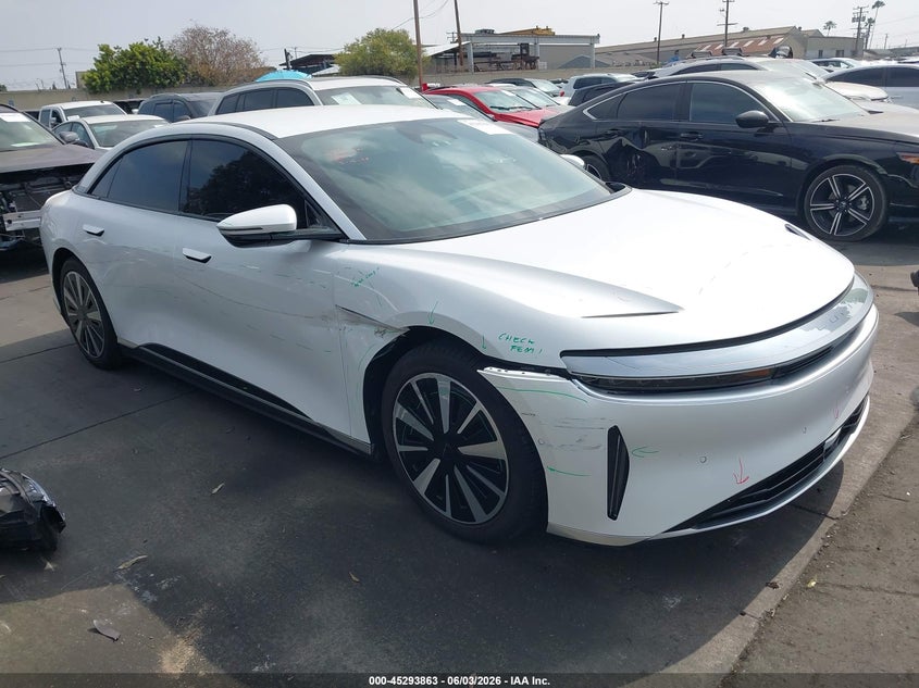 2023 Lucid Air VIN 50EA1PFA7PA007179 IAAI salvage auction — RIGHT SIDE, Salvage Title, sold $15,750 on 2026-07-15 (photo 1)
